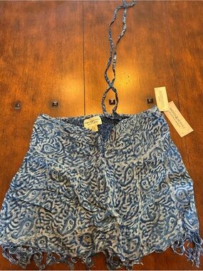 Denim & Supply Ralph Lauren Indigo Paisley Top with fringe hem